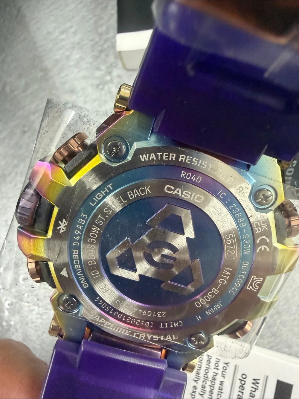 G-Shock MT-G Iridescent Bezel with Purple Strap Men’s Watch